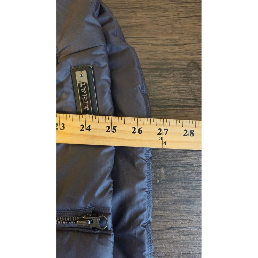 Ariat Tek Womens Black Insulated Hooded Puffer Vest Asymmetric Zip Medium - Picture 6 of 8
